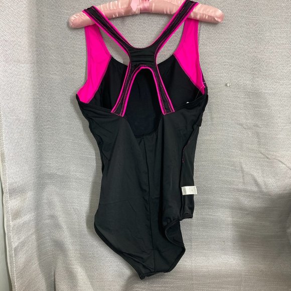 MY CHARMO Women Padded Bra Bathing Suit One Piece Sz SMALL Pink Black UPF 50+ - Picture 13 of 13